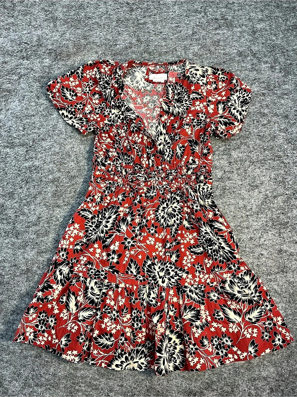 Anthropologie Cotton Smocked Floral Mini Dress Size Small